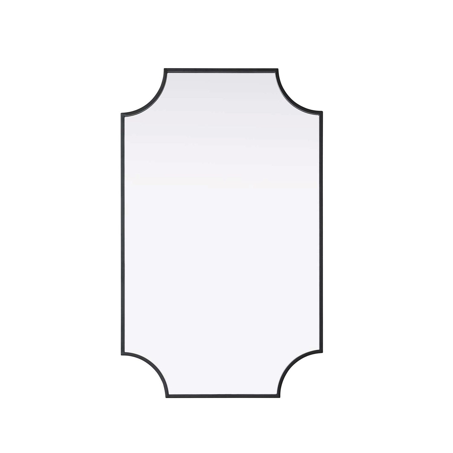 Notched Metal Mirror 22X36 Inch In Black by Elegant Kitchen and Bath