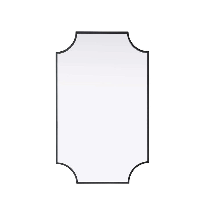 Notched Metal Mirror 22X36 Inch In Black by Elegant Kitchen and Bath