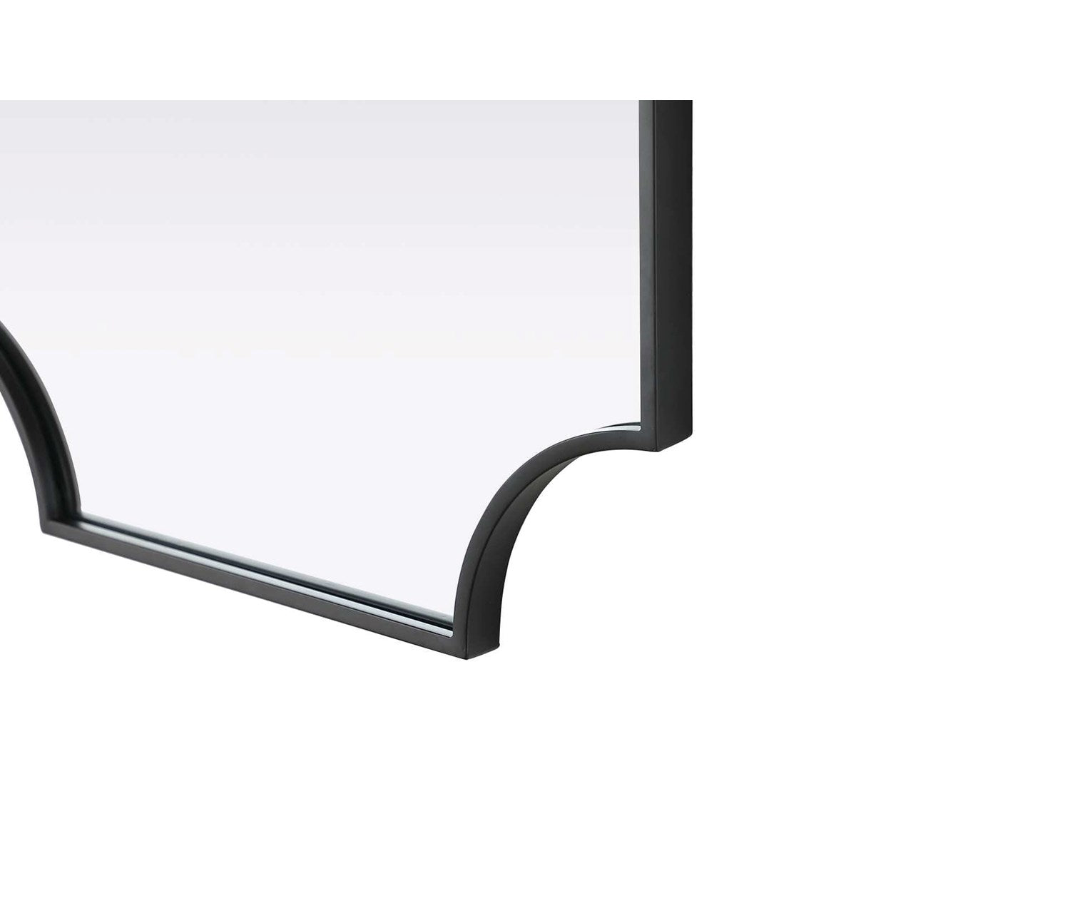 Notched Metal Mirror 22X36 Inch In Black