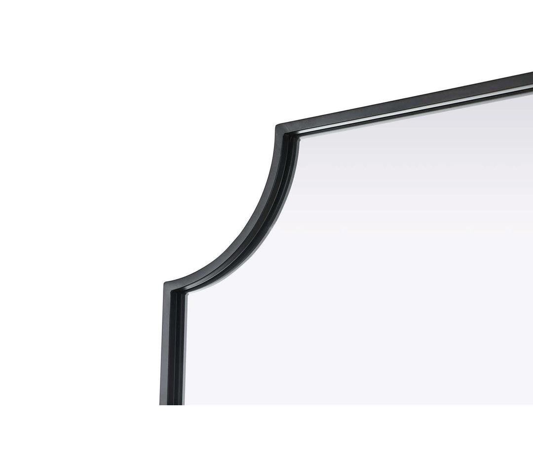 Notched Metal Mirror 22X36 Inch In Black