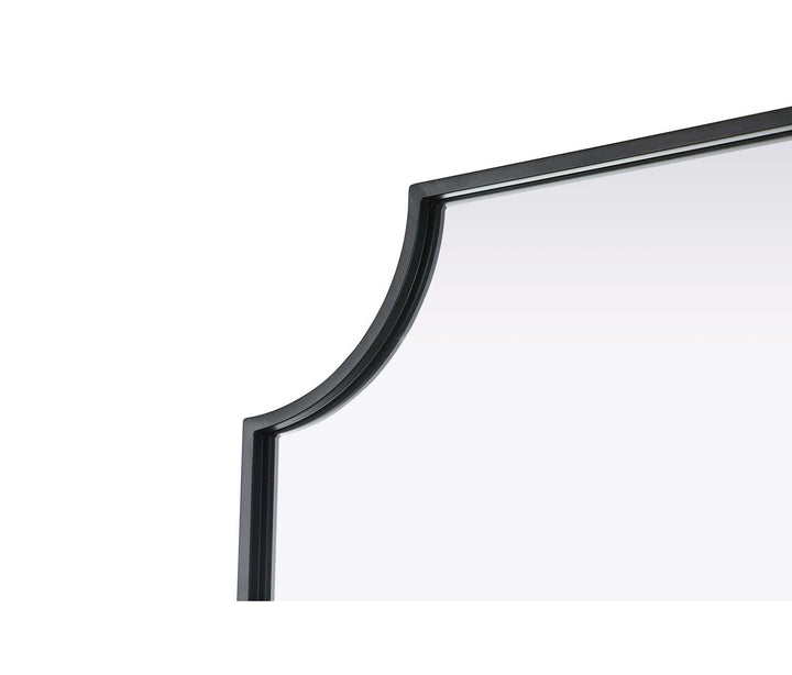 Notched Metal Mirror 22X36 Inch In Black