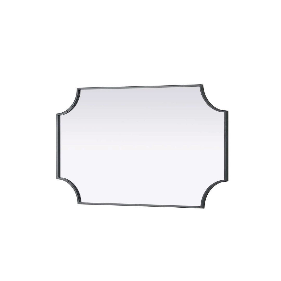 Notched Metal Mirror 22X36 Inch In Black