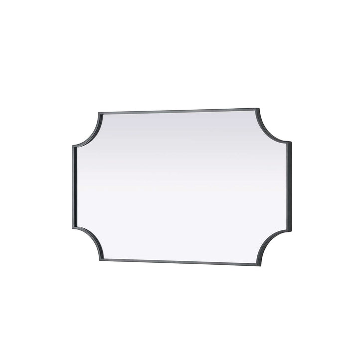 Notched Metal Mirror 22X36 Inch In Black