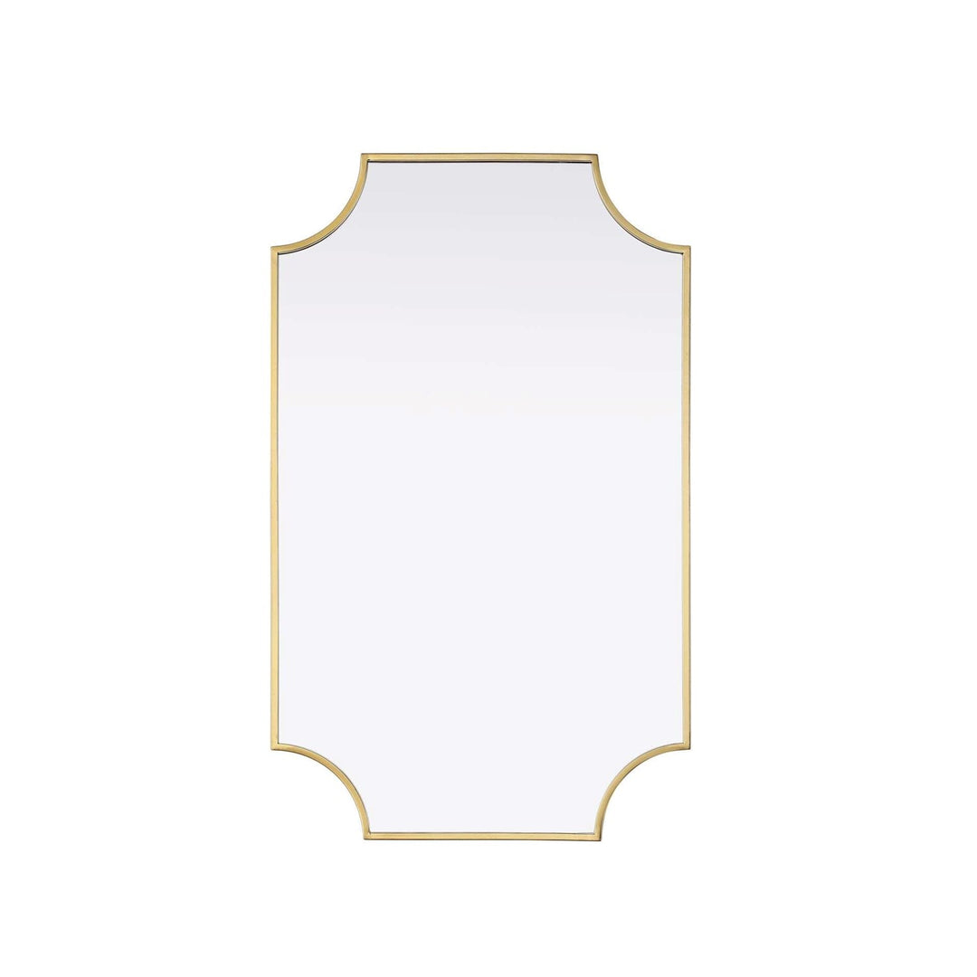 Notched Metal Mirror 22X36 Inch In Brass by Elegant Kitchen and Bath