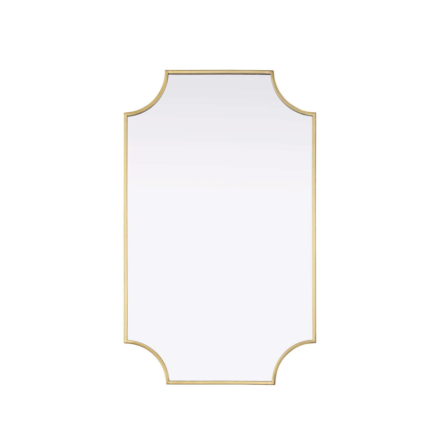 Notched Metal Mirror 22X36 Inch In Brass by Elegant Kitchen and Bath