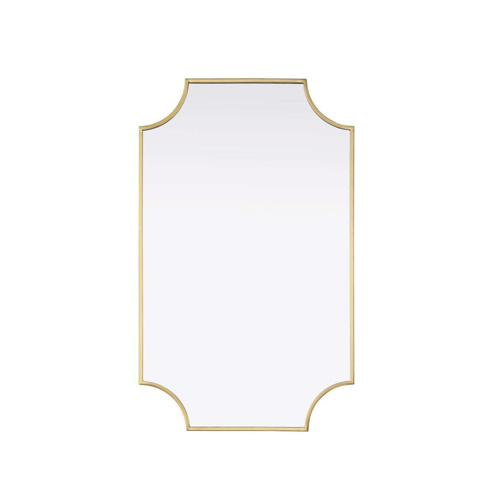 Notched Metal Mirror 22X36 Inch In Brass by Elegant Kitchen and Bath