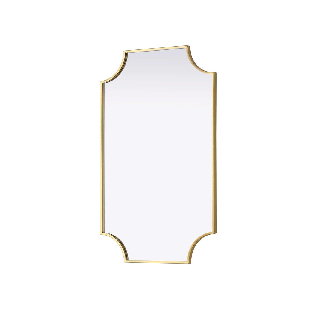 Notched Metal Mirror 22X36 Inch In Brass
