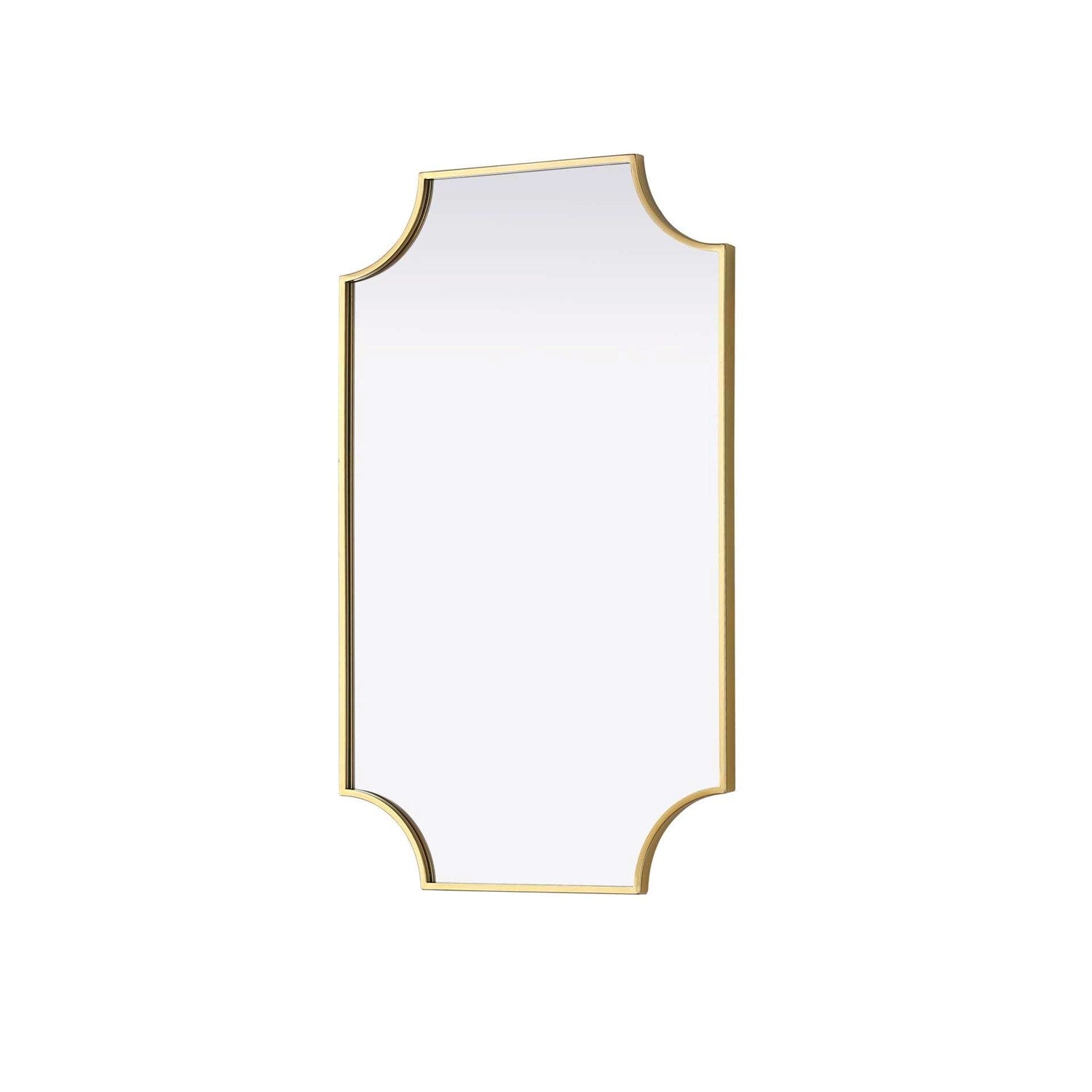 Notched Metal Mirror 22X36 Inch In Brass
