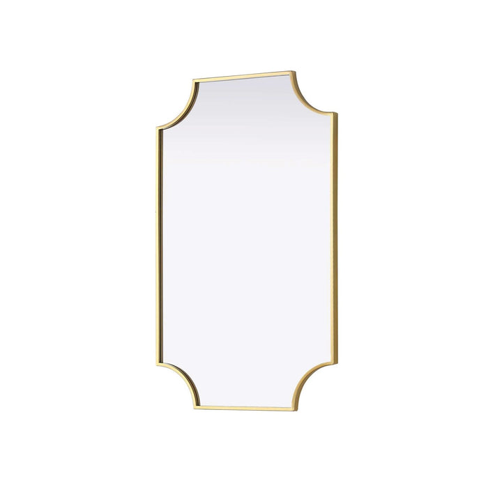 Notched Metal Mirror 22X36 Inch In Brass