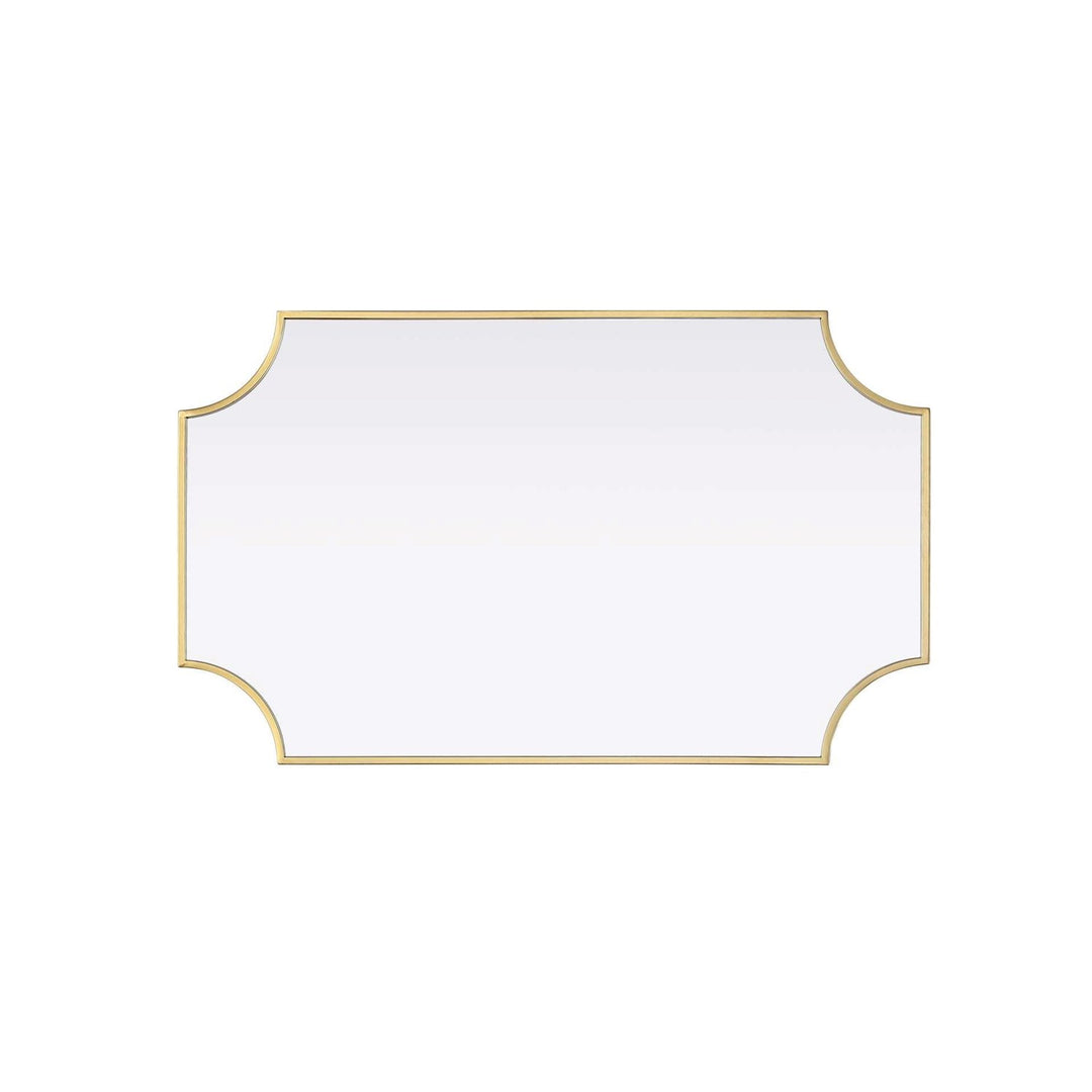 Notched Metal Mirror 22X36 Inch In Brass