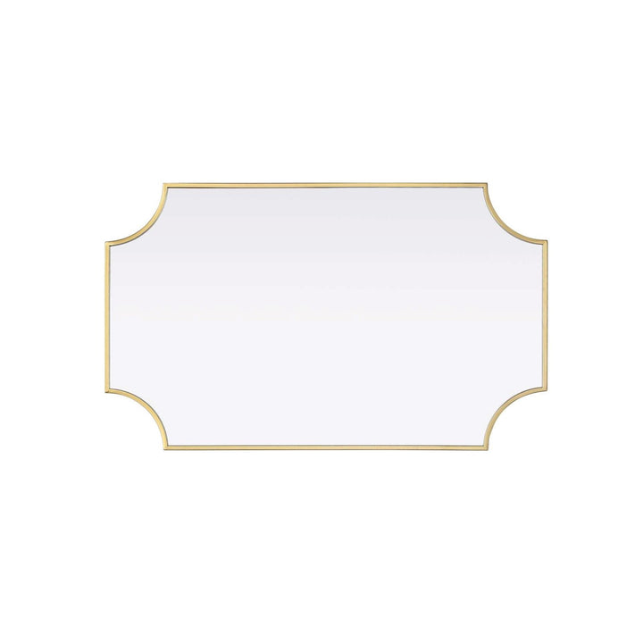 Notched Metal Mirror 22X36 Inch In Brass