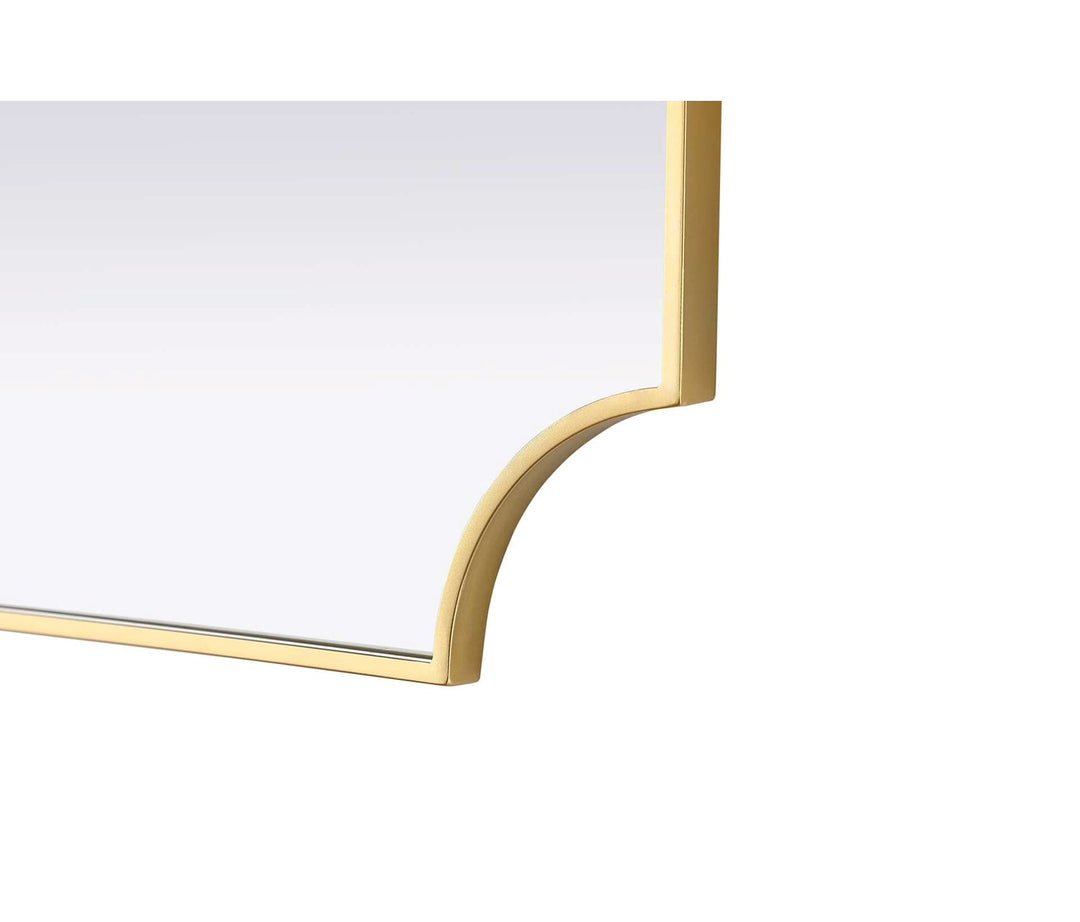 Notched Metal Mirror 22X36 Inch In Brass