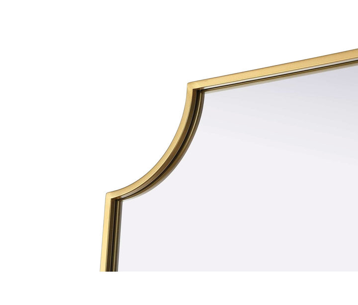 Notched Metal Mirror 22X36 Inch In Brass
