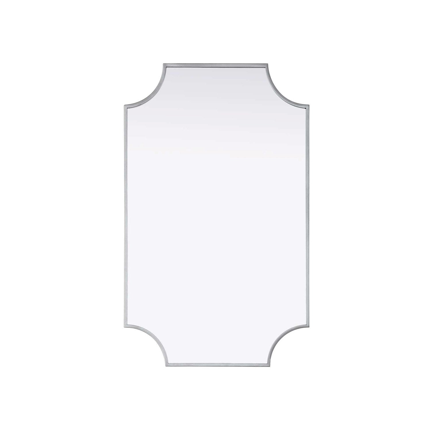 Notched Metal Mirror 22X36 Inch In Silver by Elegant Kitchen and Bath