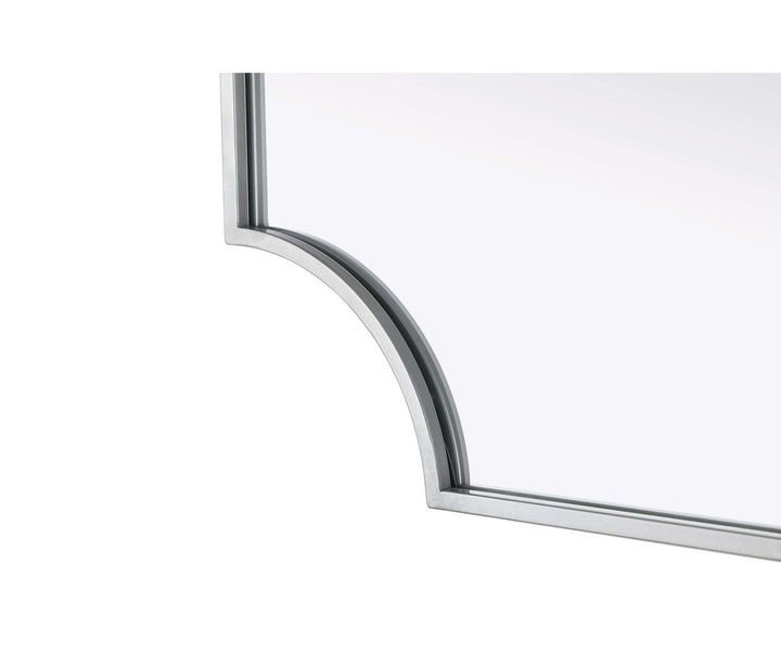 Notched Metal Mirror 22X36 Inch In Silver