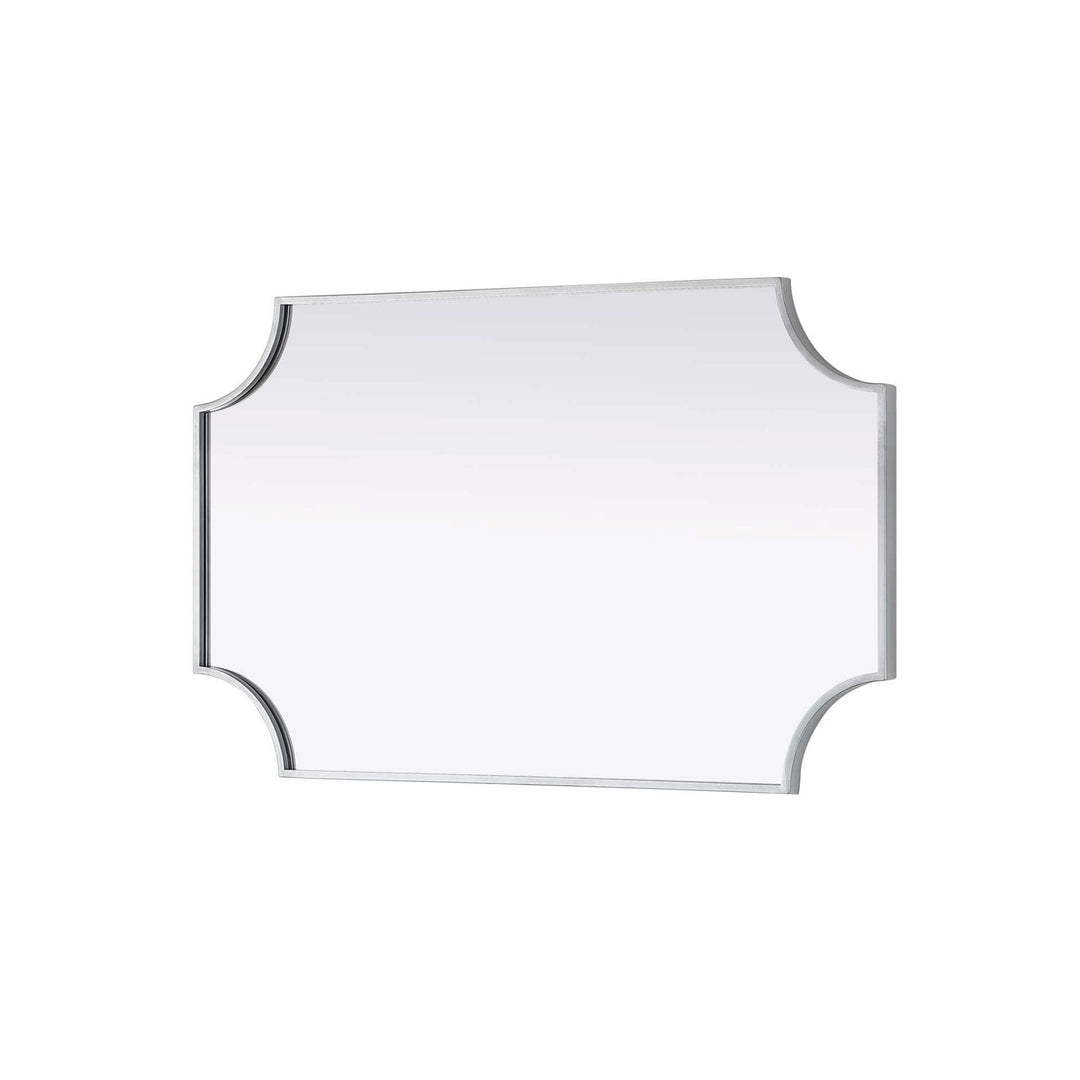 Notched Metal Mirror 22X36 Inch In Silver