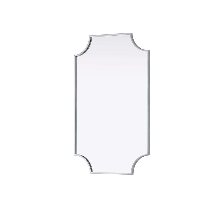 Notched Metal Mirror 22X36 Inch In Silver