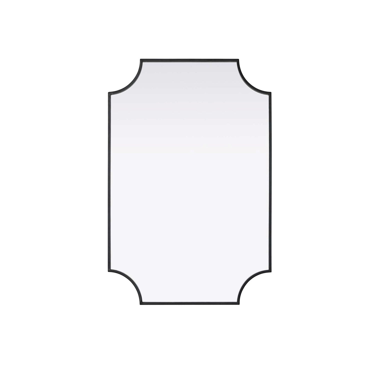 Notched Metal Mirror 24X36 Inch In Black by Elegant Kitchen and Bath
