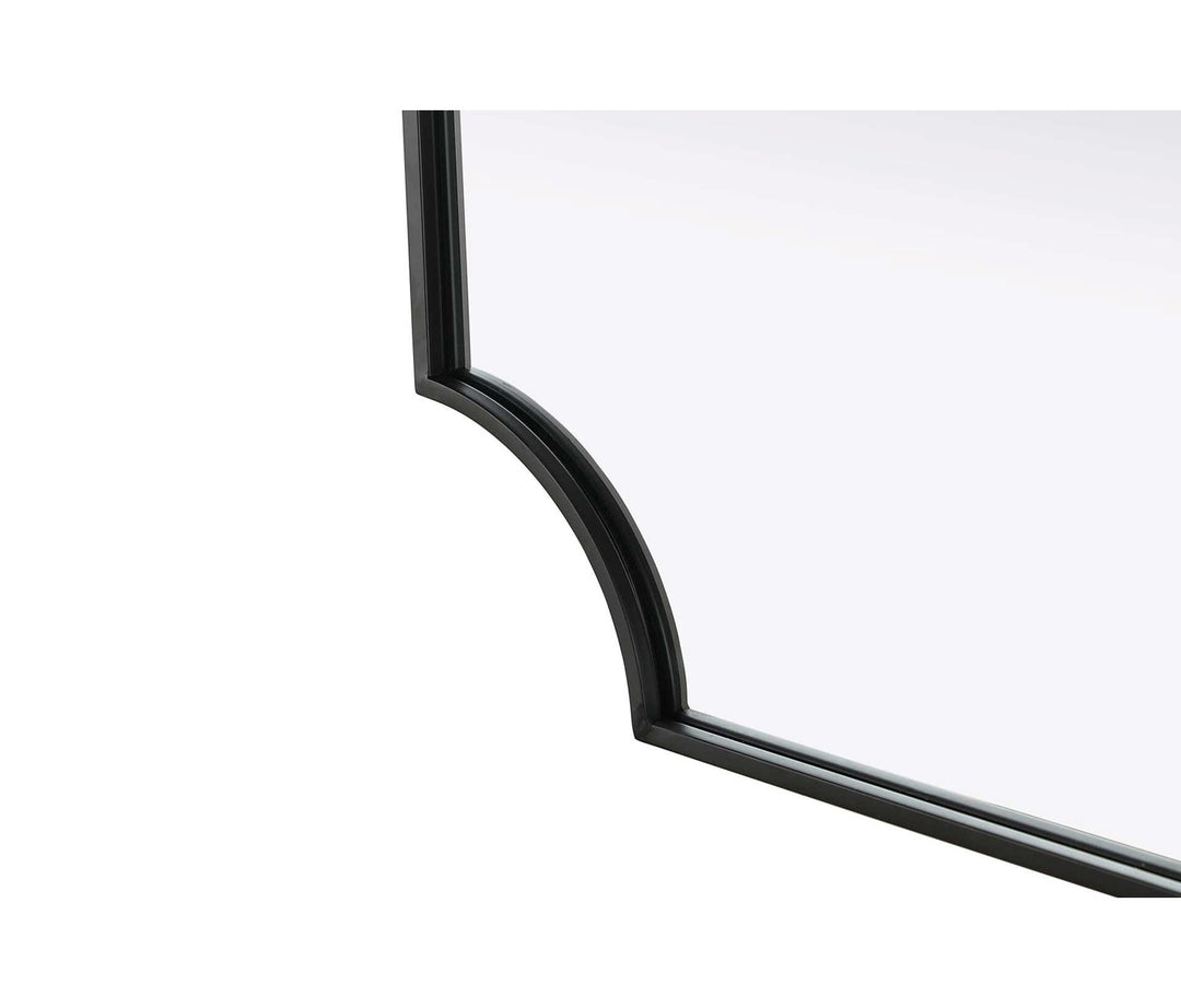 Notched Metal Mirror 24X36 Inch In Black