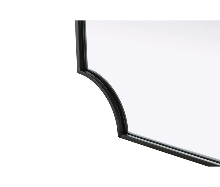 Notched Metal Mirror 24X36 Inch In Black