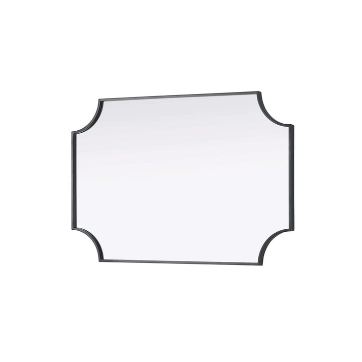 Notched Metal Mirror 24X36 Inch In Black