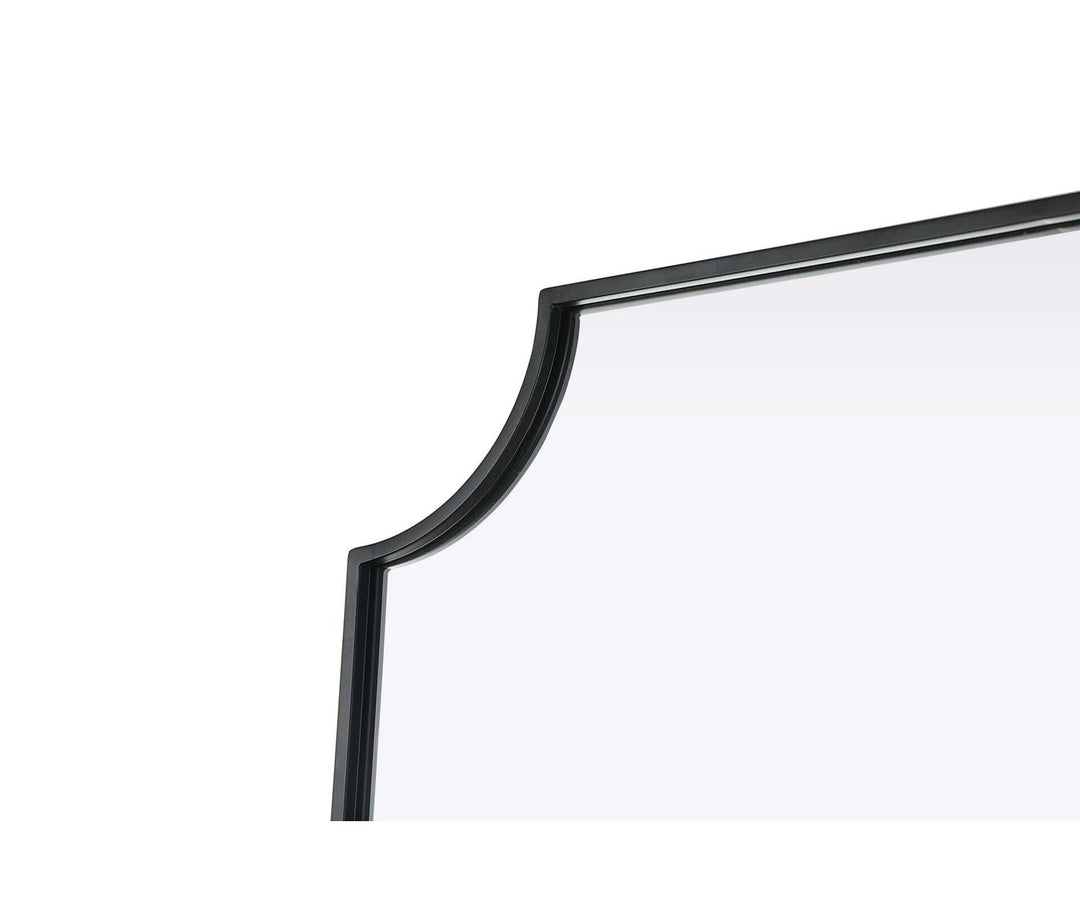Notched Metal Mirror 24X36 Inch In Black
