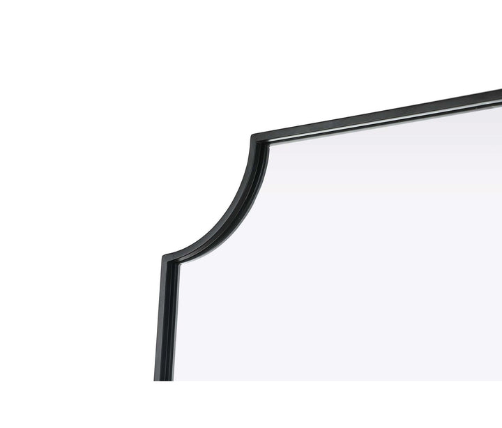 Notched Metal Mirror 24X36 Inch In Black