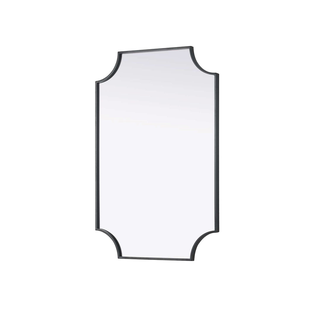 Notched Metal Mirror 24X36 Inch In Black