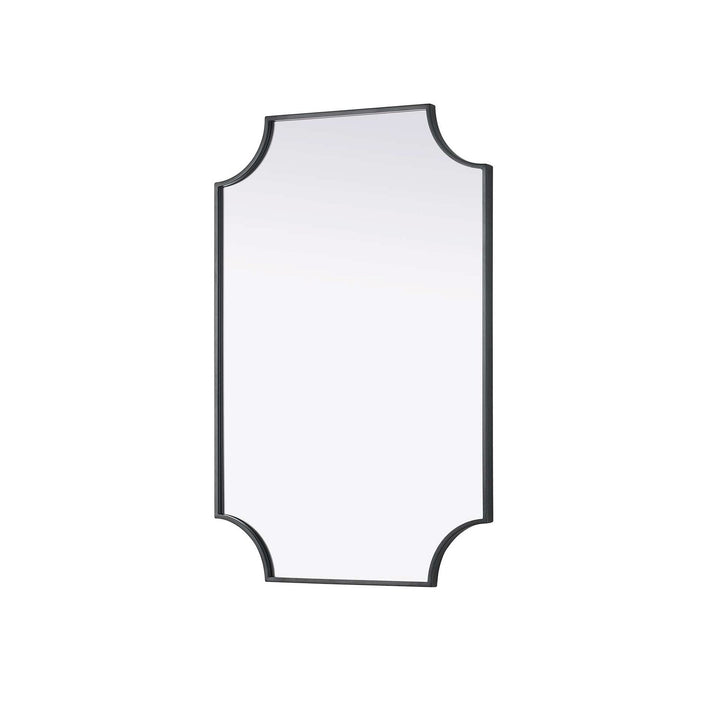 Notched Metal Mirror 24X36 Inch In Black