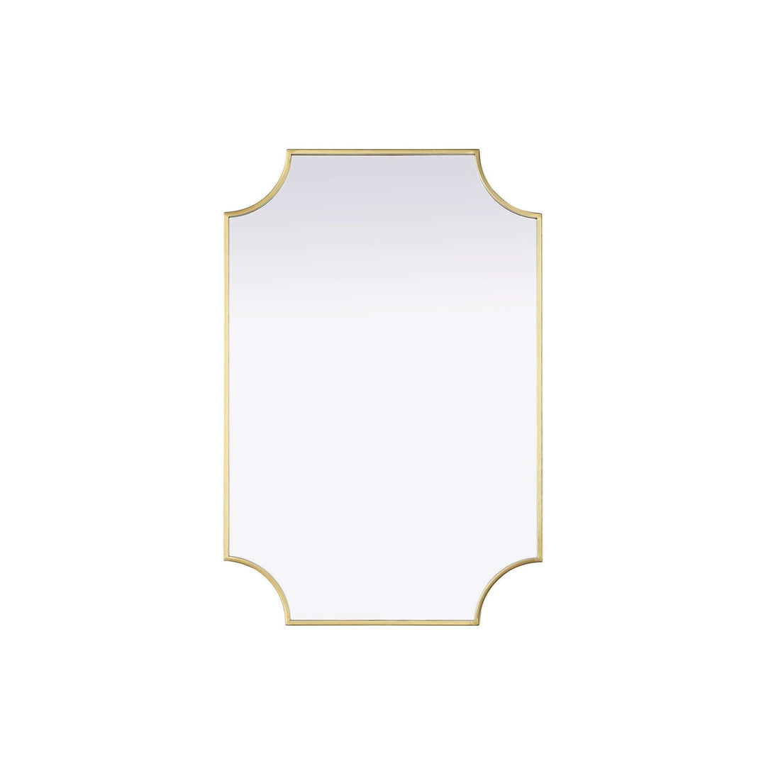 Notched Metal Mirror 24X36 Inch In Brass by Elegant Kitchen and Bath