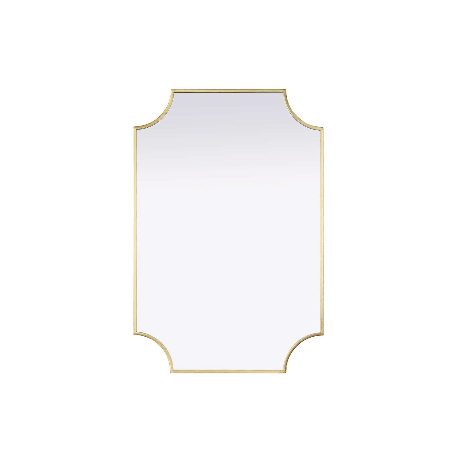 Notched Metal Mirror 24X36 Inch In Brass by Elegant Kitchen and Bath