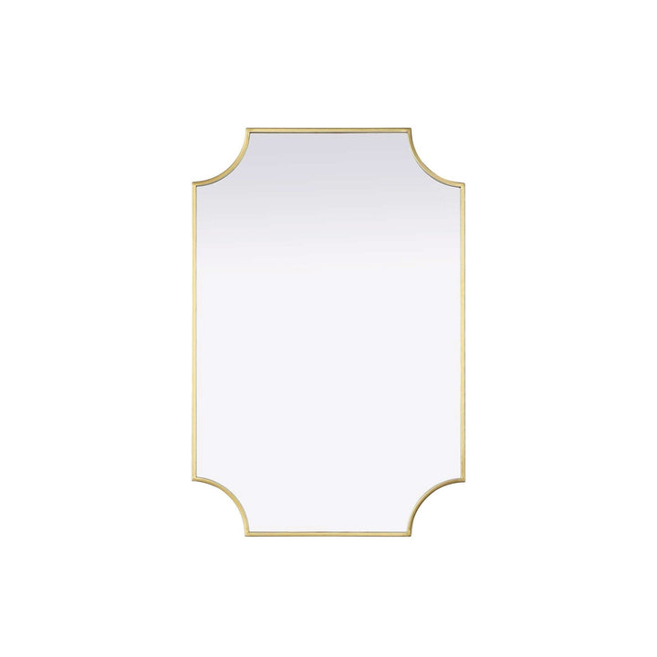 Notched Metal Mirror 24X36 Inch In Brass by Elegant Kitchen and Bath