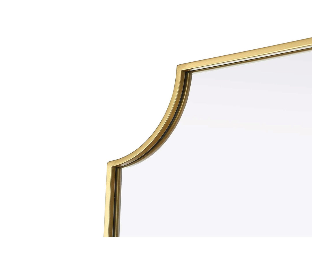 Notched Metal Mirror 24X36 Inch In Brass