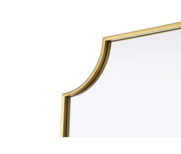 Notched Metal Mirror 24X36 Inch In Brass