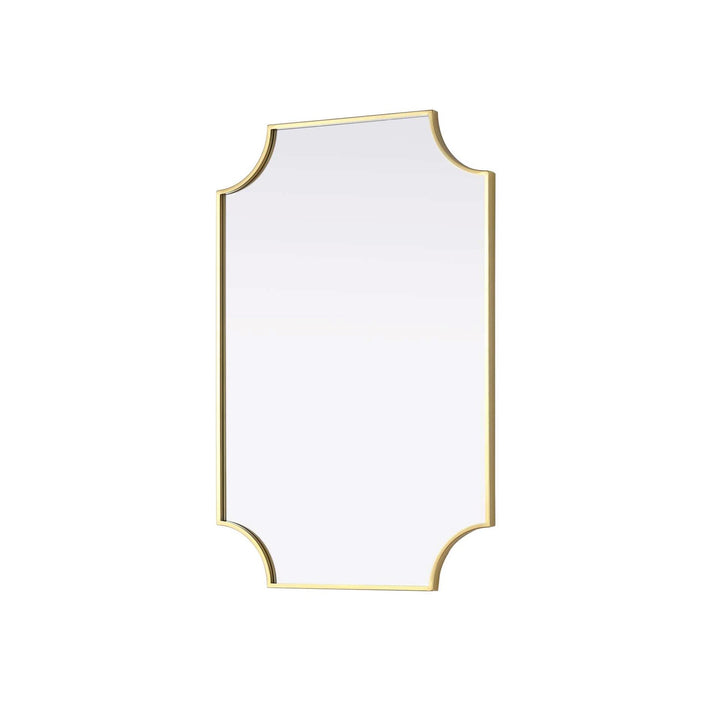 Notched Metal Mirror 24X36 Inch In Brass