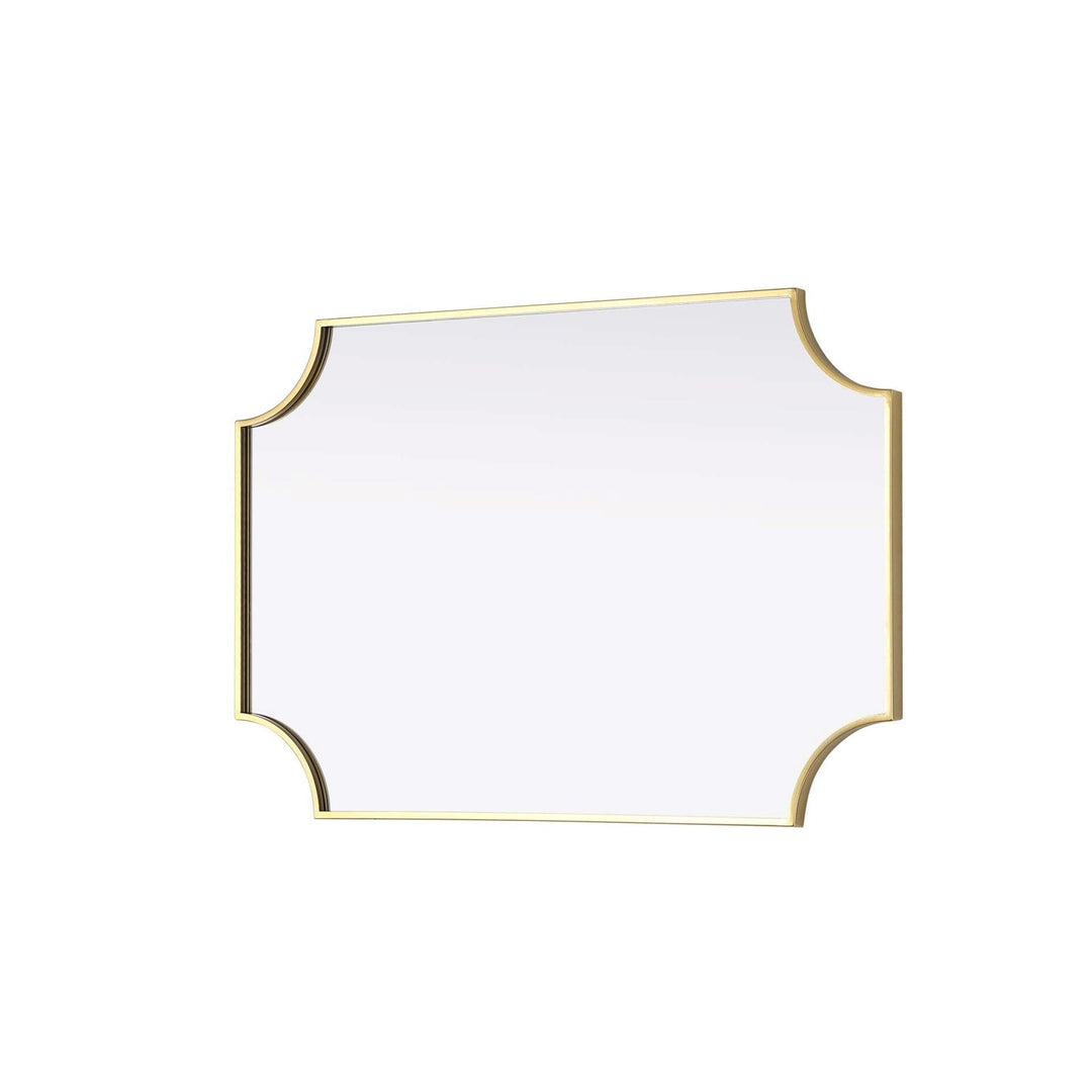 Notched Metal Mirror 24X36 Inch In Brass
