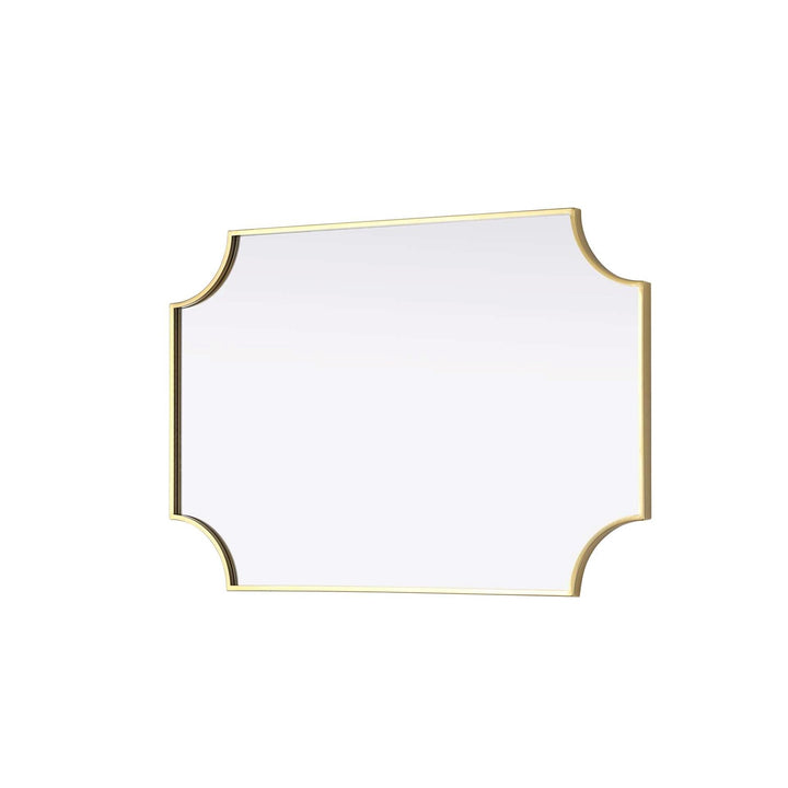 Notched Metal Mirror 24X36 Inch In Brass