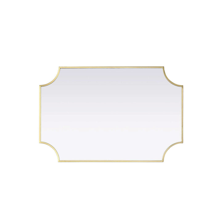 Notched Metal Mirror 24X36 Inch In Brass