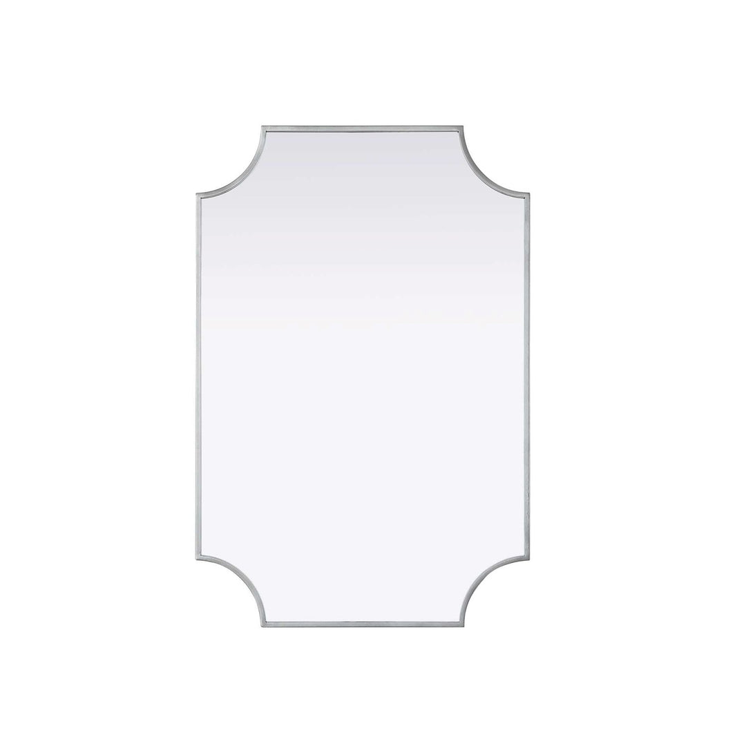 Notched Metal Mirror 24X36 Inch In Silver by Elegant Kitchen and Bath