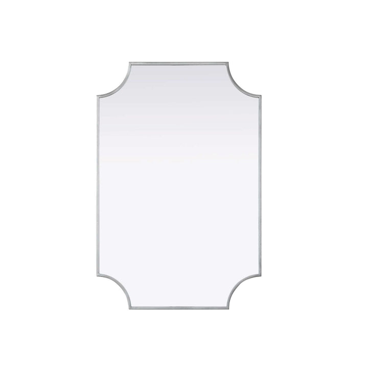 Notched Metal Mirror 24X36 Inch In Silver by Elegant Kitchen and Bath