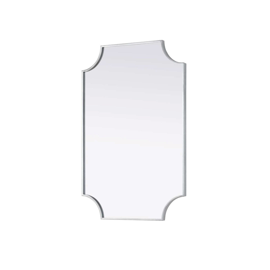 Notched Metal Mirror 24X36 Inch In Silver