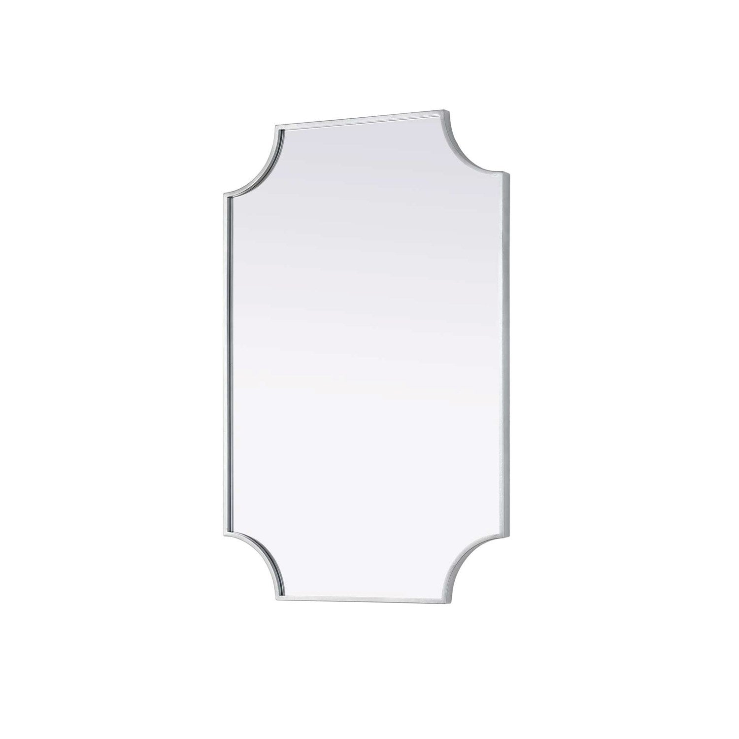 Notched Metal Mirror 24X36 Inch In Silver