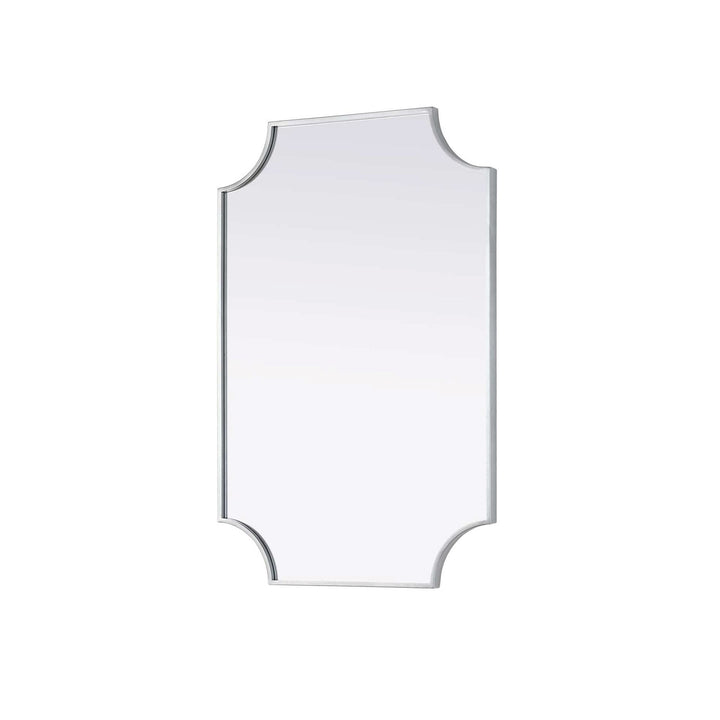 Notched Metal Mirror 24X36 Inch In Silver