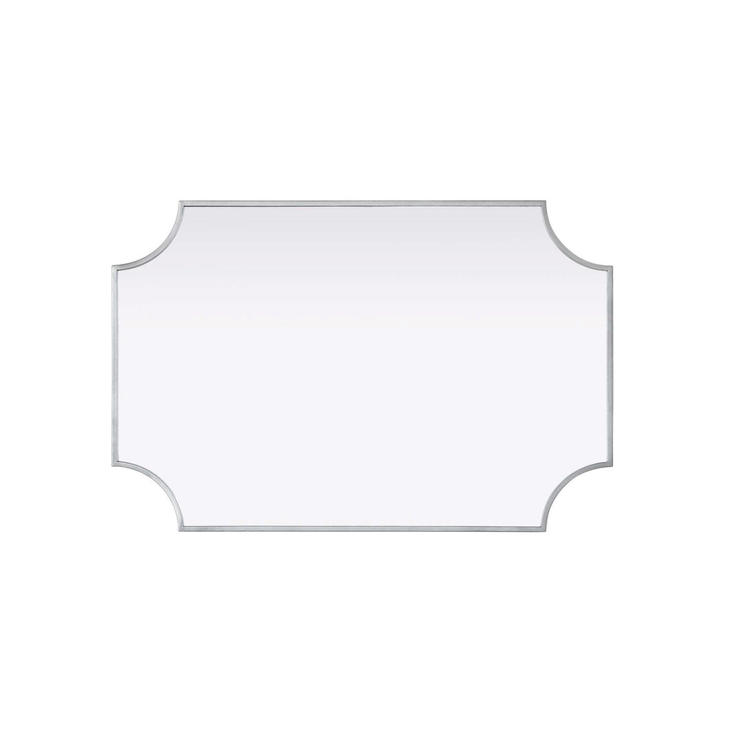 Notched Metal Mirror 24X36 Inch In Silver