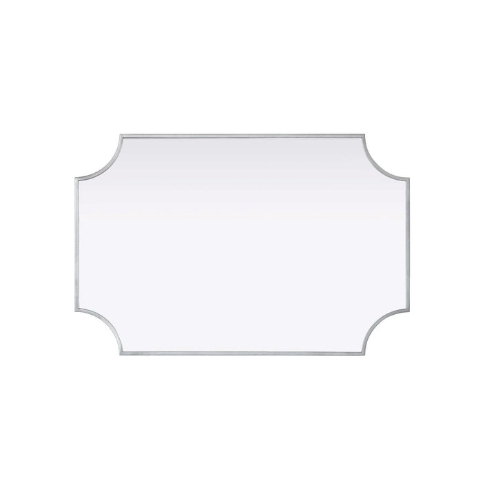 Notched Metal Mirror 24X36 Inch In Silver