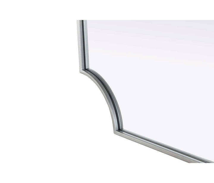 Notched Metal Mirror 24X36 Inch In Silver