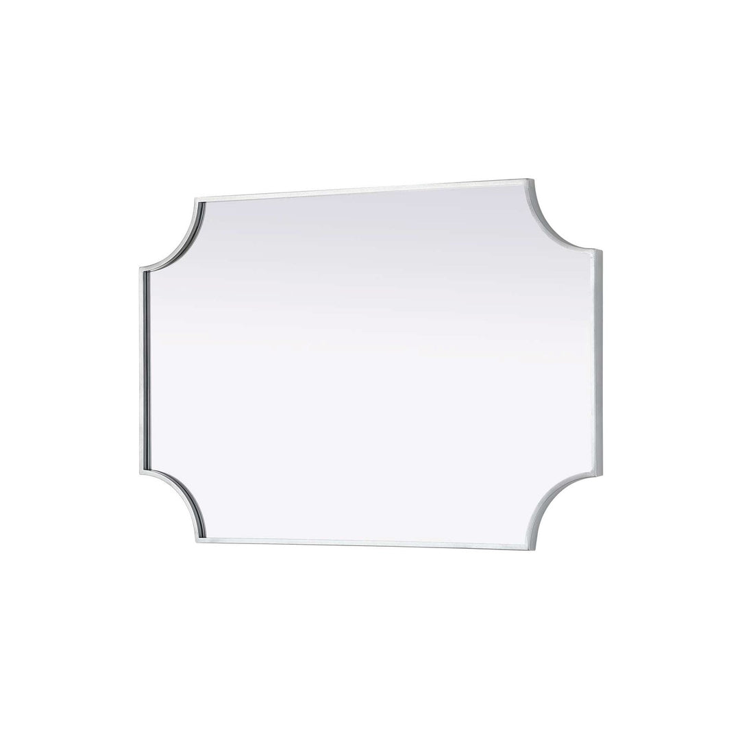Notched Metal Mirror 24X36 Inch In Silver
