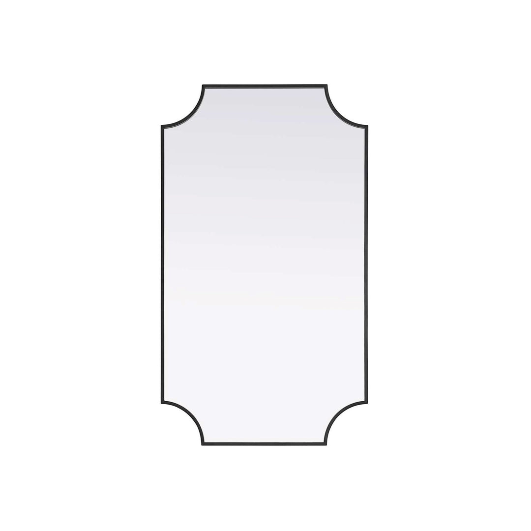 Notched Metal Mirror 24X42 Inch In Black by Elegant Kitchen and Bath