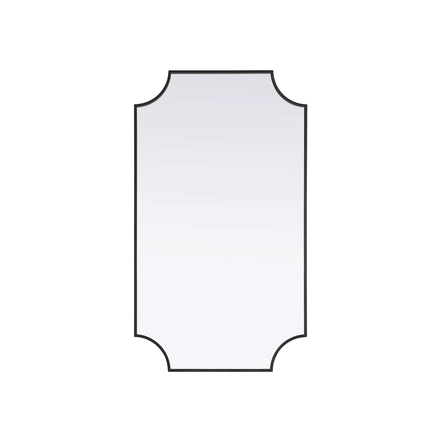 Notched Metal Mirror 24X42 Inch In Black by Elegant Kitchen and Bath