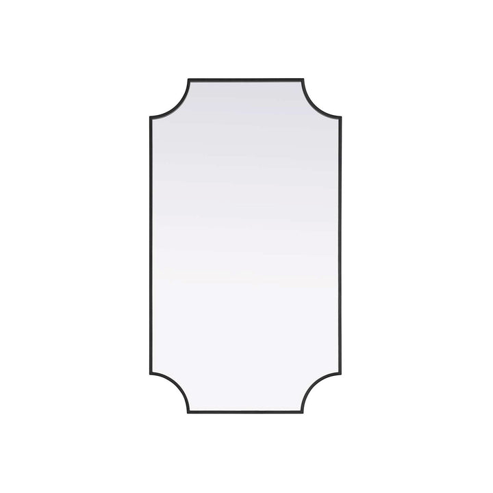 Notched Metal Mirror 24X42 Inch In Black by Elegant Kitchen and Bath